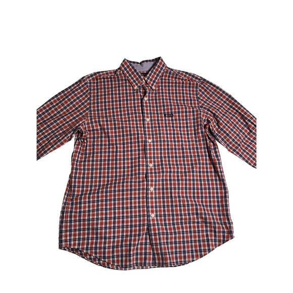 Chaps Large Long‎ Sleeve Navy & Orange Men’s Shirt Button Down Collar - Picture 2 of 8